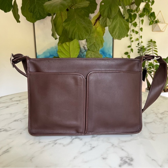 COACH Vintage Full Flap Messenger Laptop Bag Mahogany Brown Leather 5206 - Picture 8 of 16
